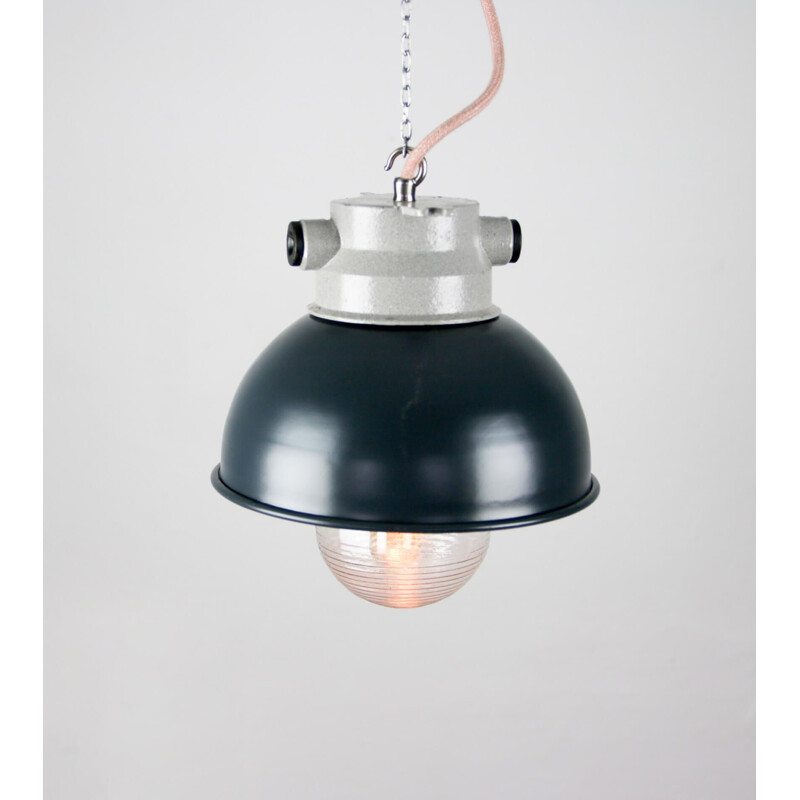 Petite suspension industrielle vintage en antracite de TEP