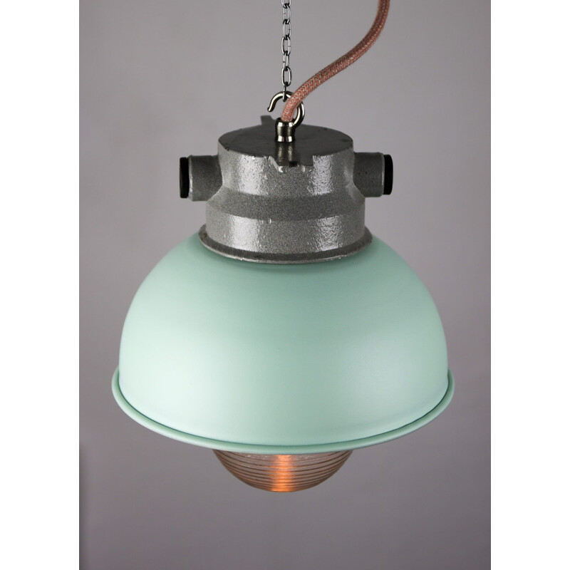 Piccola lampada a sospensione industriale vintage di TEP