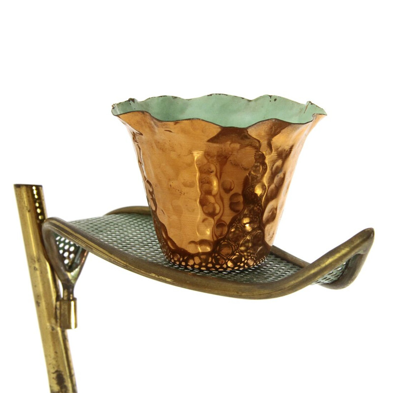 Vintage brass and copper plant stand 1950's