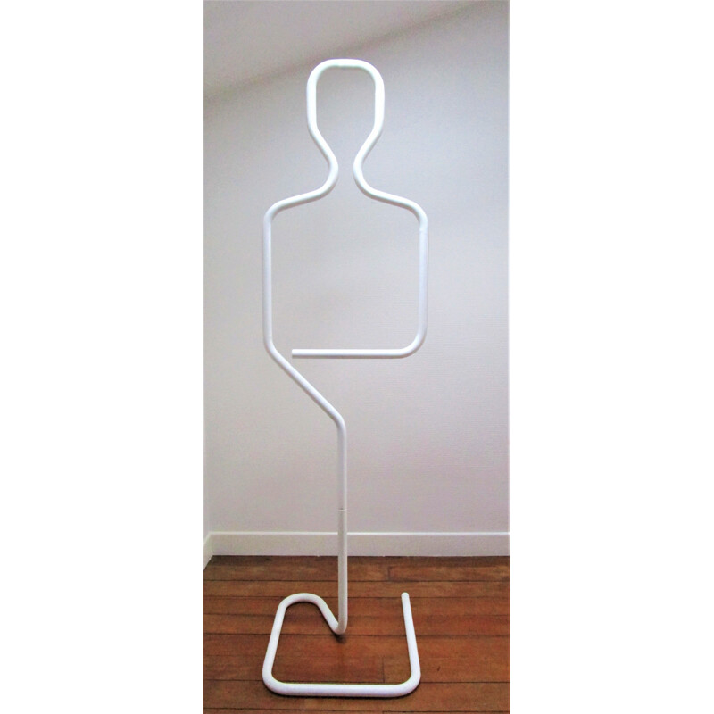 Vintage silhouette tubular metal white valet