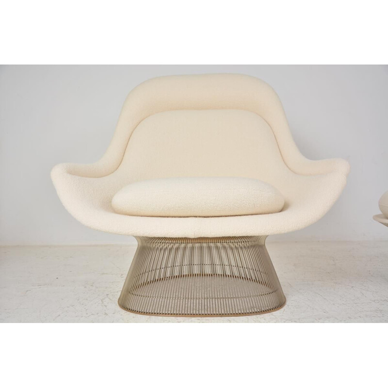 Vintage armchair and its ottoman by Warren Platner International Knoll Edition 1960