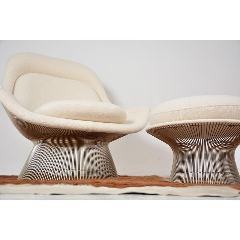 Vintage armchair and its ottoman by Warren Platner International Knoll Edition 1960