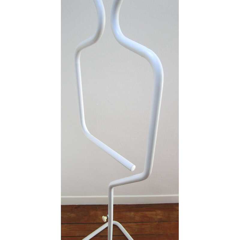 Valet de chambre vintage silhouette métal tubulaire blanc