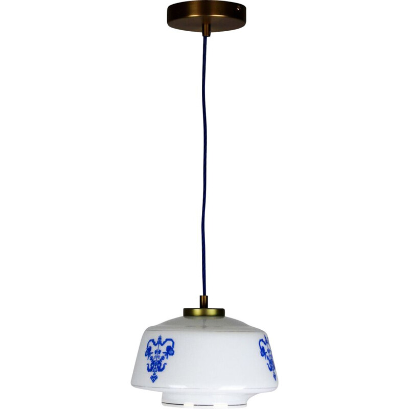 Vintage opaline glass pendant light