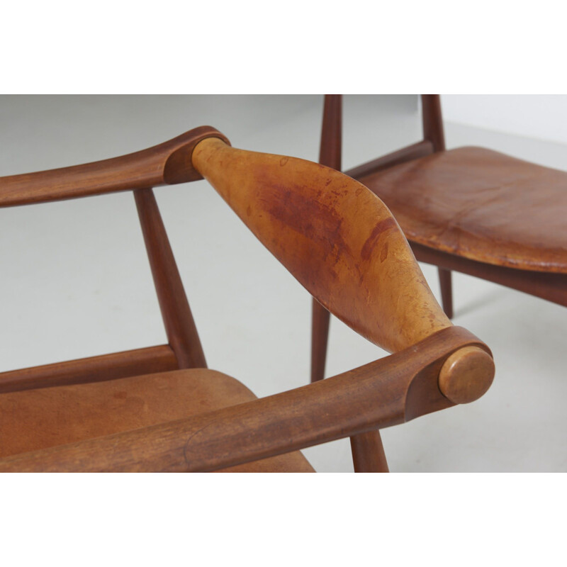 Set of 6 vintage Armchairs Model CH-34 in Teak by Hans J. Wegner for Carl Hansen & Søn, Denmark 1950