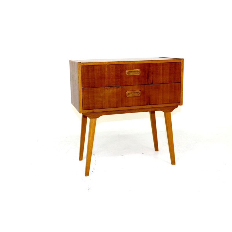 Vintage teak and oak bedside table, Sweden 1960