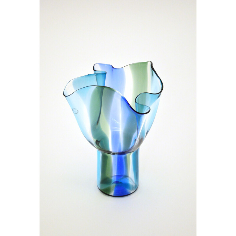 Vintage Glass Vase By Timo Sarpaneva For Venini Kukinto Murano 1991