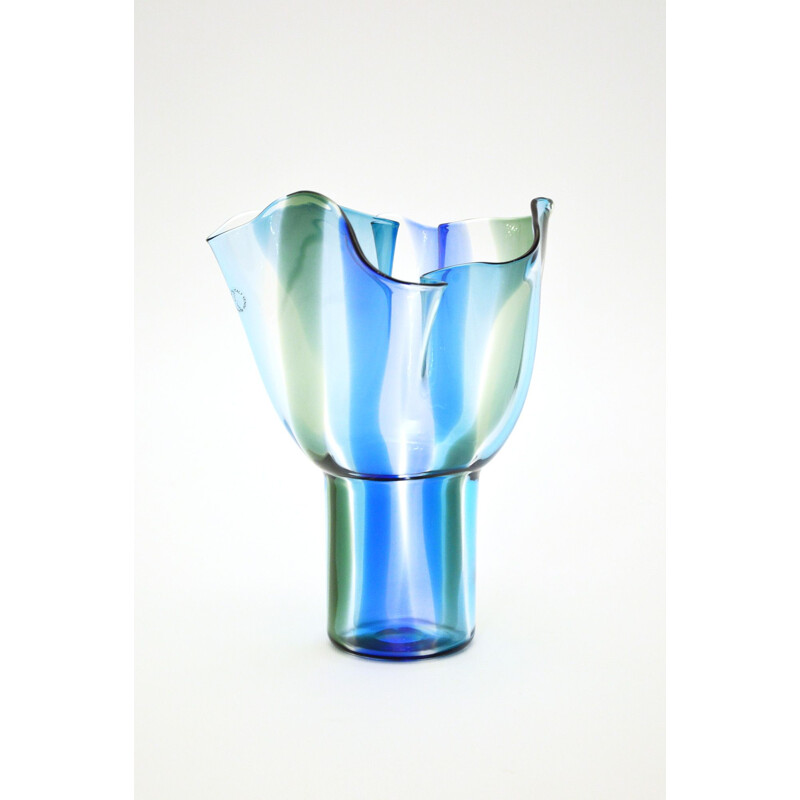 Vintage Glass Vase By Timo Sarpaneva For Venini Kukinto Murano 1991