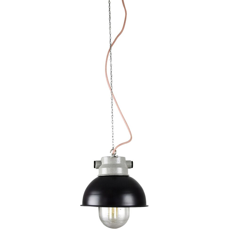 Suspension industrielle vintage bleu foncé de Tep