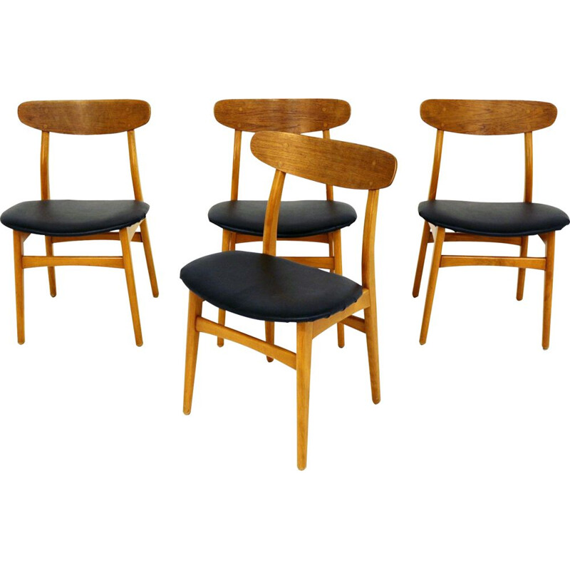 Set de 4 chaises vintage - teck