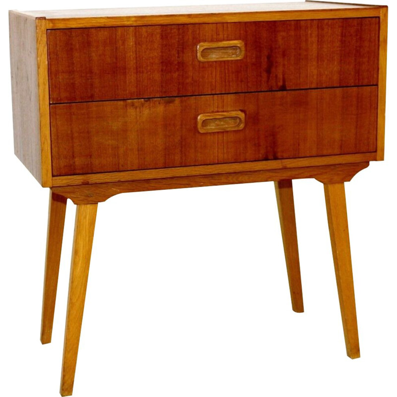 Vintage teak and oak bedside table, Sweden 1960