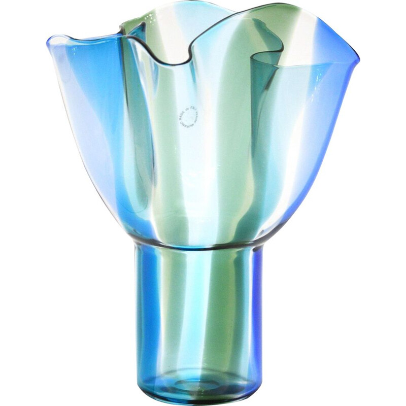 Vintage Glass Vase By Timo Sarpaneva For Venini Kukinto Murano 1991