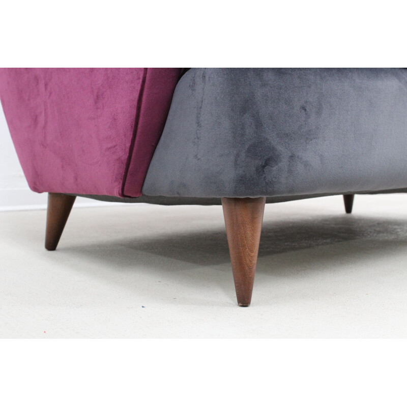 Vintage sofa by ISA Bergamo in purple italian