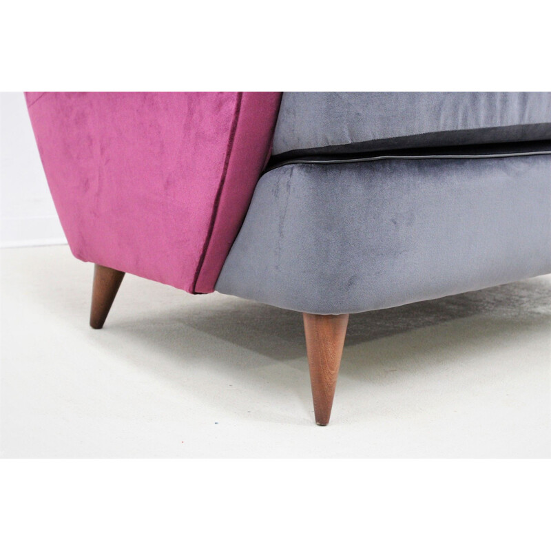 Vintage sofa by ISA Bergamo in purple italian