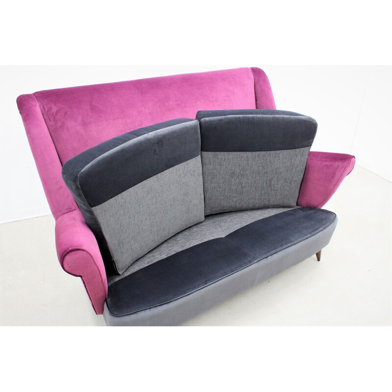 Vintage sofa by ISA Bergamo in purple italian
