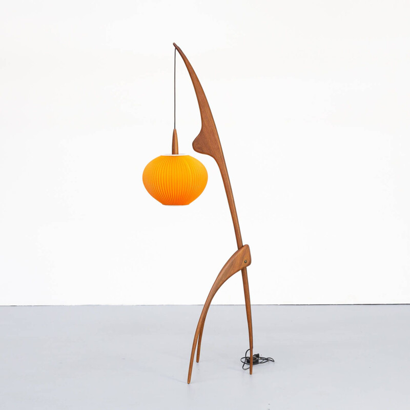 Vintage floorlamp "Praying Mantis" for Maison Rispal France 1950s