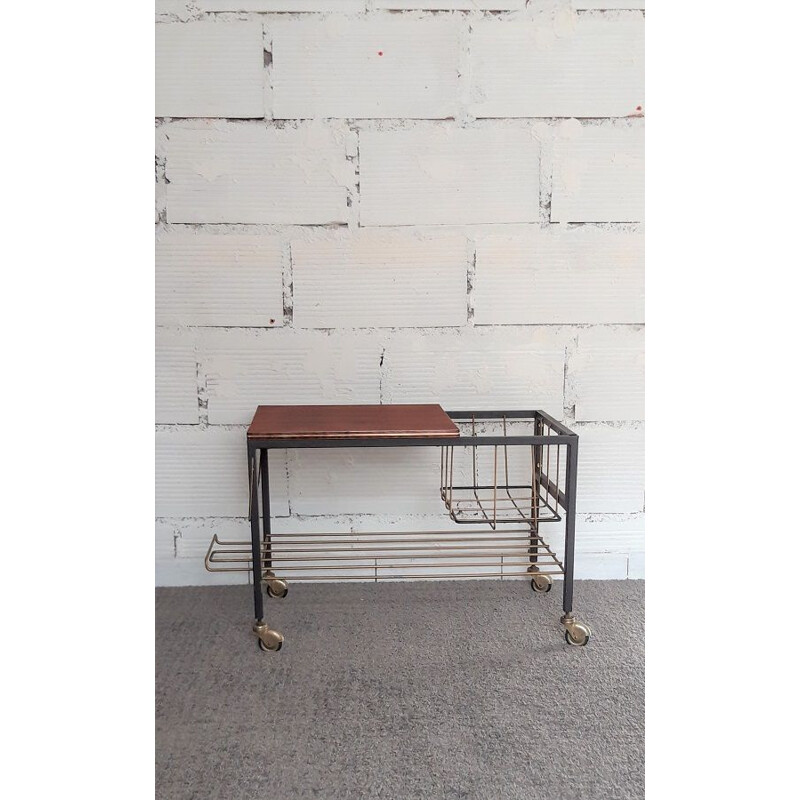 Vintage metal and wood sideboard 1960