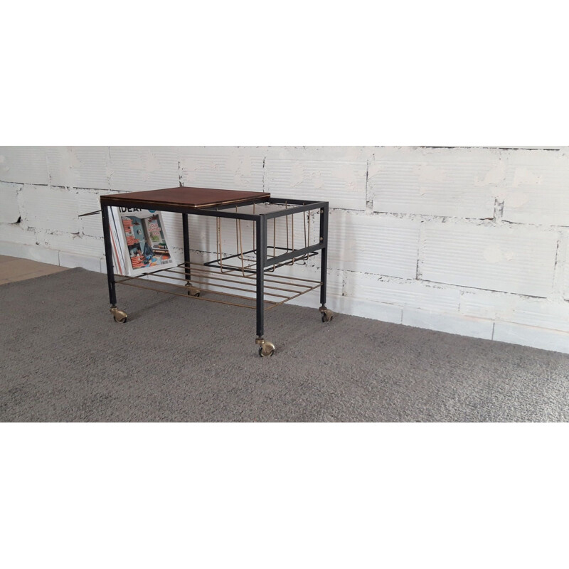 Vintage metal and wood sideboard 1960