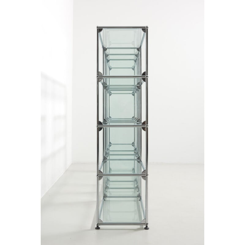 Vintage Glass showcase by Fritz Haller and Paul Schärer for USM Haller, Switzerland 1980s