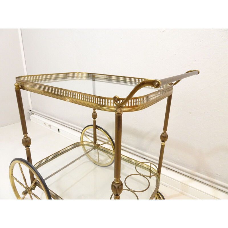 Vintage golden trolley Maison Jansen Neo classic 1970