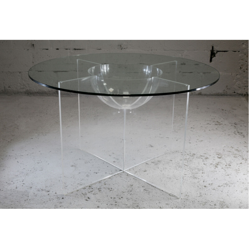 Mesa de comedor vintage de Yonel Lebovici, Aquarophile, modelo grande, 1965