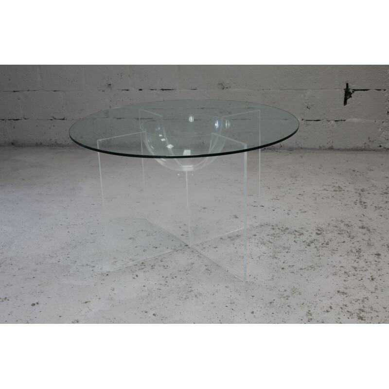 Vintage dining table by Yonel Lebovici, Aquarophile, large model, 1965 