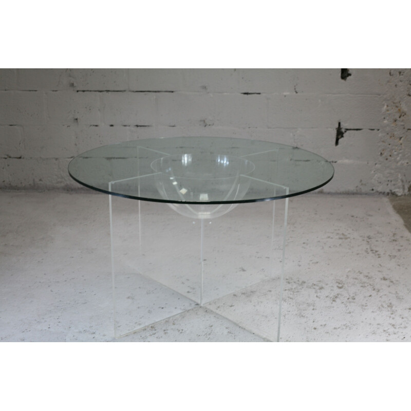 Vintage dining table by Yonel Lebovici, Aquarophile, large model, 1965 