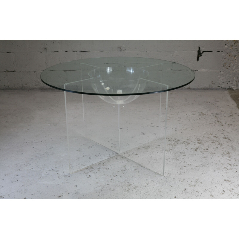 Vintage dining table by Yonel Lebovici, Aquarophile, large model, 1965 