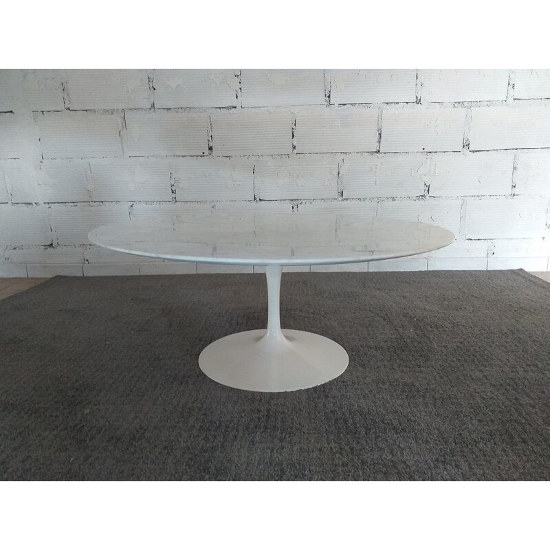 Table basse vintage tulipe Knoll Saarinen marbre 1970