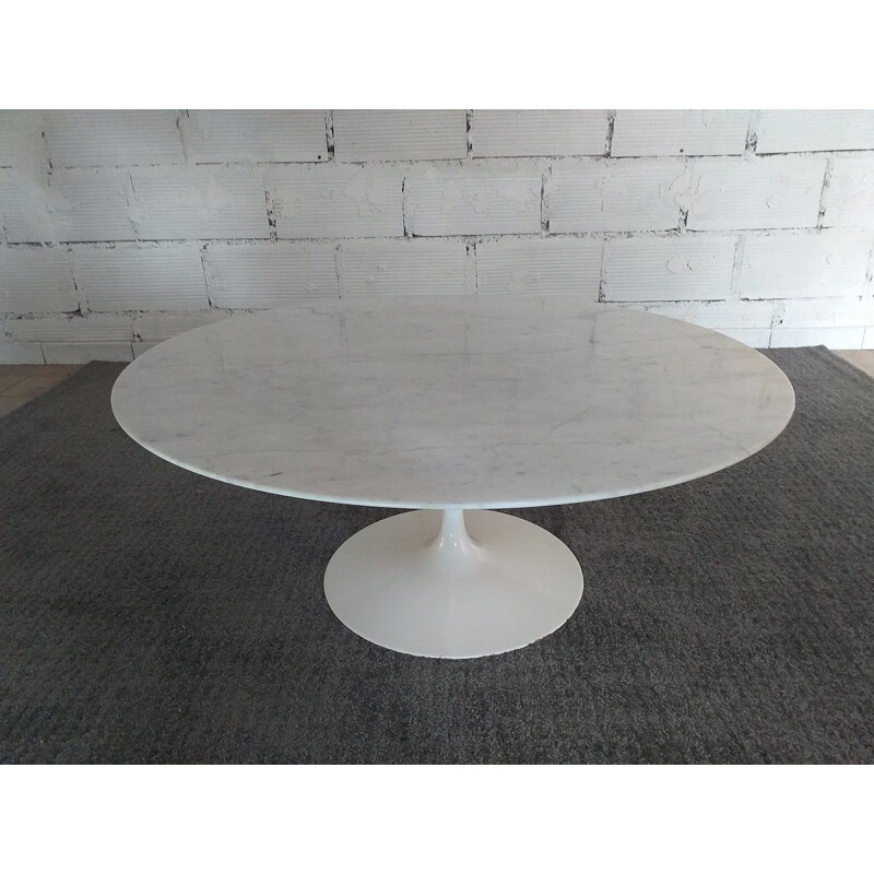 Vintage tulip coffee table Knoll Saarinen marble 1970