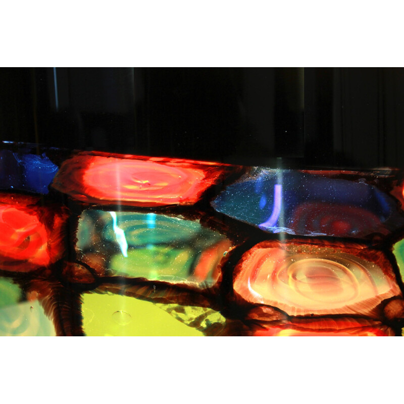 Vintage Glass Lampshade, Noti Massari Designer For Leucos 1970s