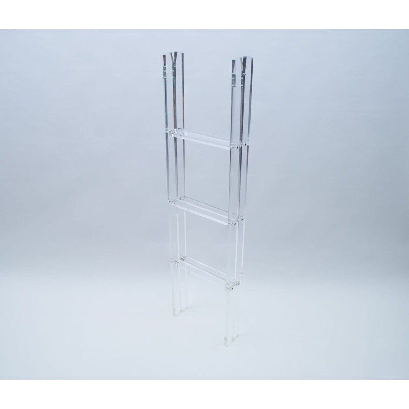 Vintage transparent plexiglass ladder rack, Italy 1960