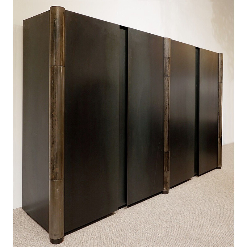 Vintage sideboard in patinated steel by Franck Robichez, 2000