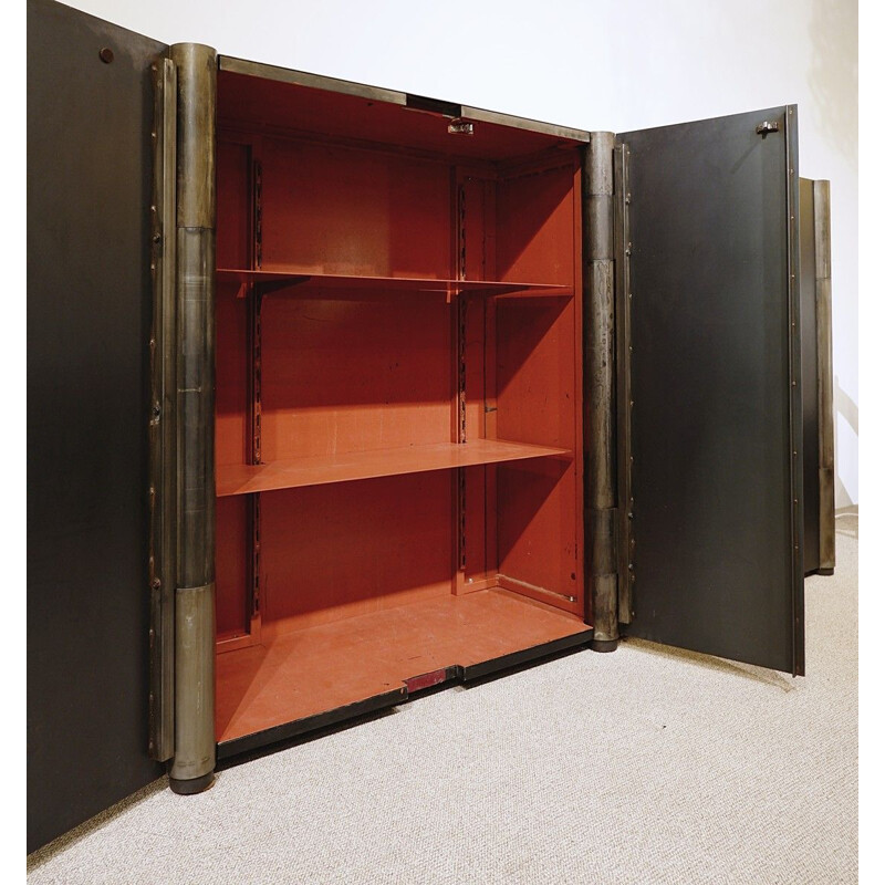 Vintage sideboard in patinated steel by Franck Robichez, 2000