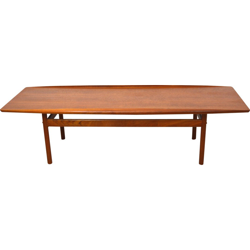Mid-century Poul Jeppesen teak coffee table, Grete JALK - 1960s