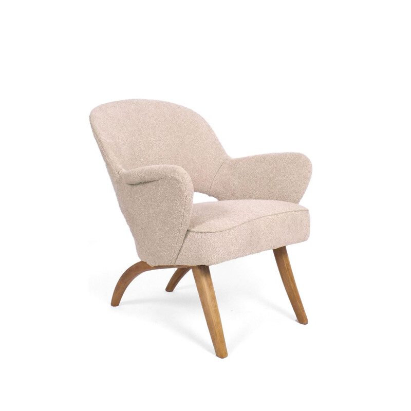 Fauteuil vintage d'Artifort avec bouclé rose 1950