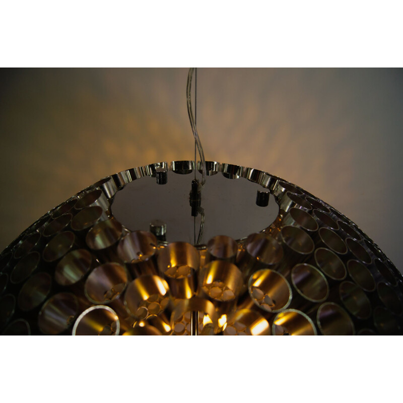 Large vintage hanglamp chroom