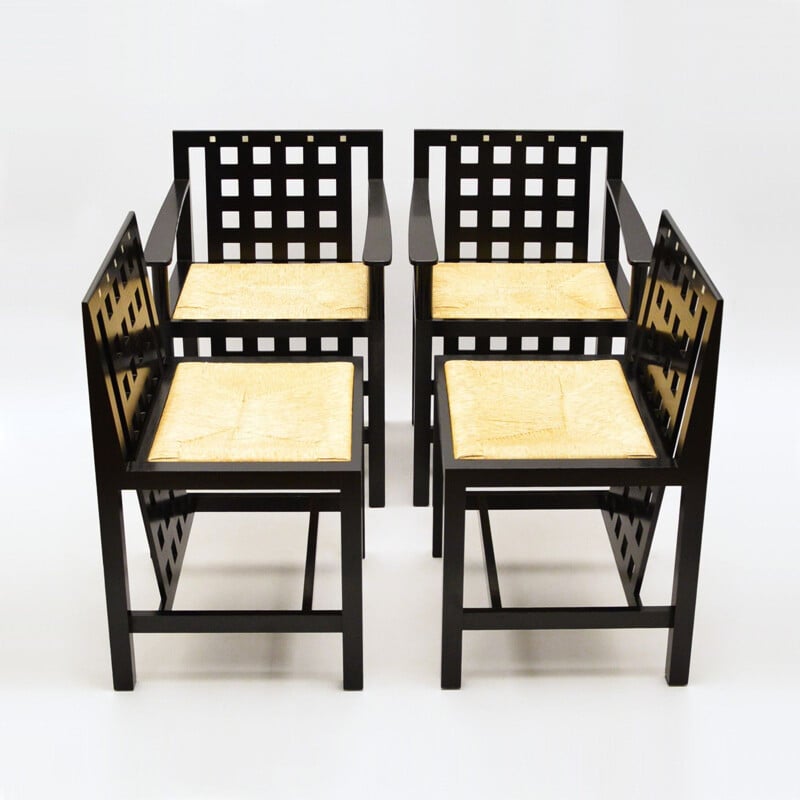 Ensemble de 4 chaises Ds3 vintage par Charles Rennie Mackintosh pour Cassina, 1975