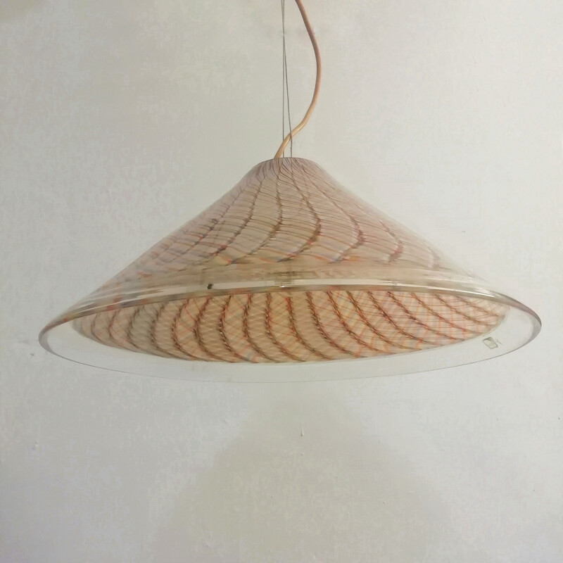 Lampada da soffitto vintage "De Majo" Murano 1980