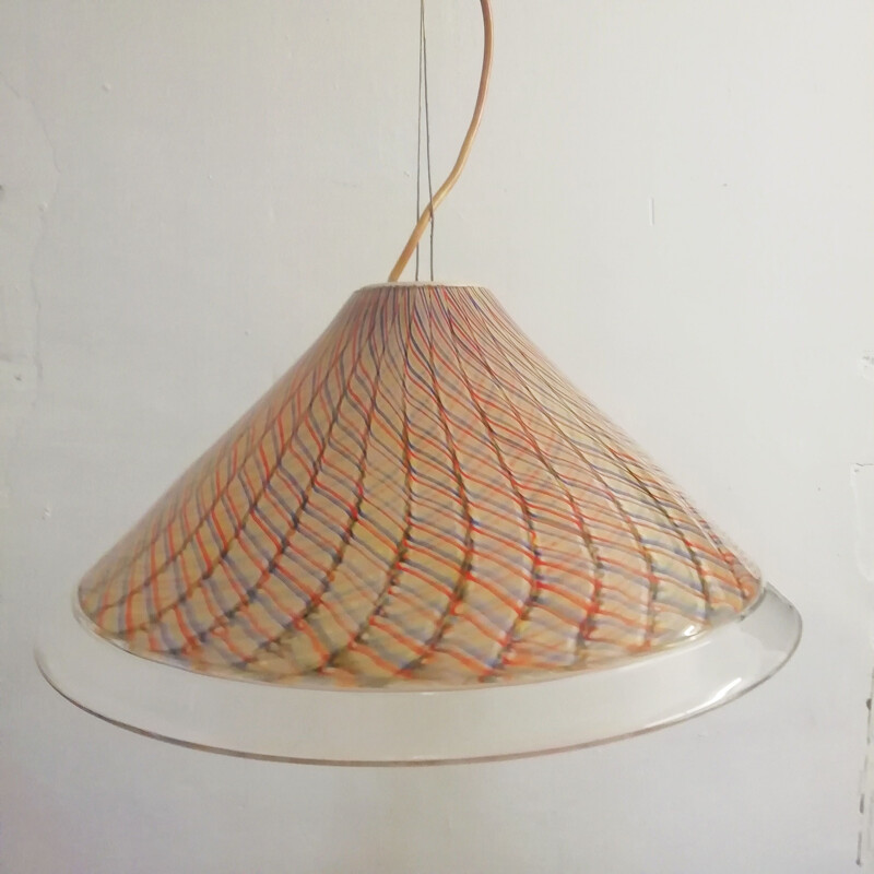 Vintage "De Majo" Murano ceiling lamp 1980