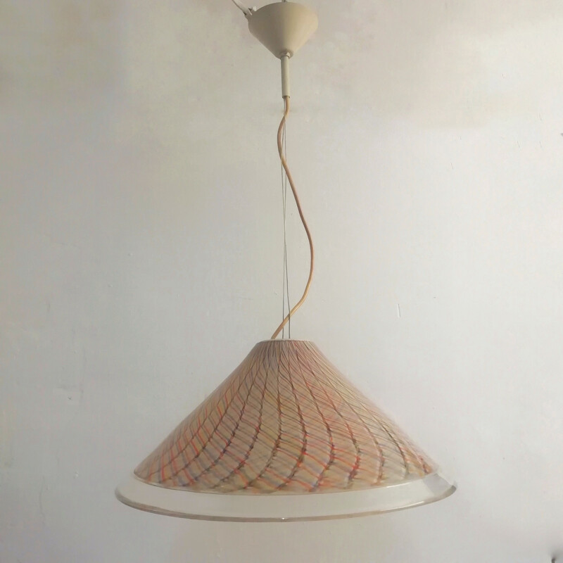 Lampada da soffitto vintage "De Majo" Murano 1980