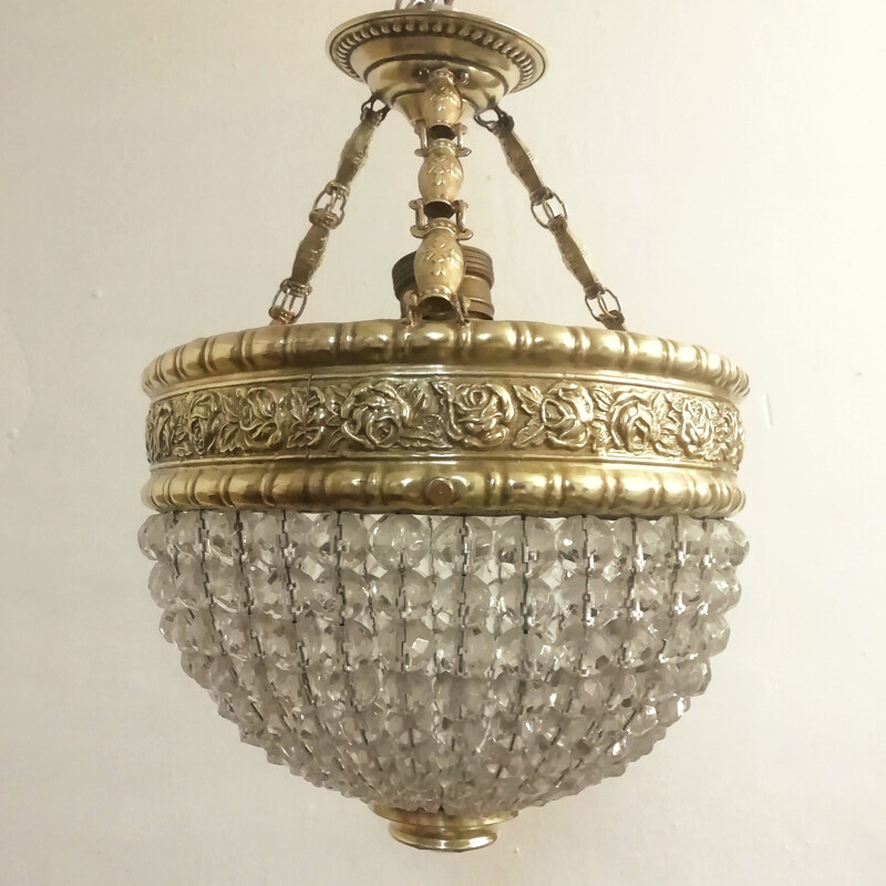 Vintage Hollywood Regency ceiling lamp 1950s