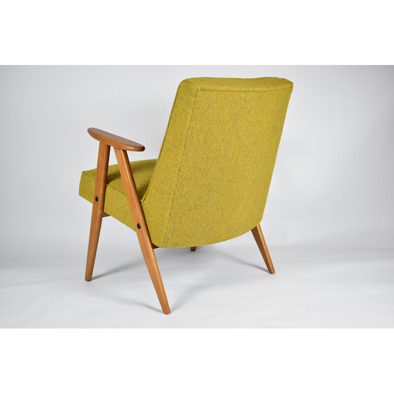 Vintage fauteuil 366, Pools geel 1960