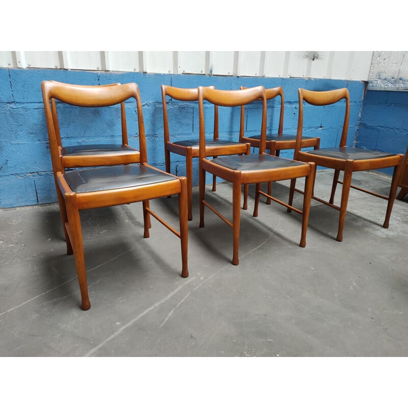 6 chaises vintage Jacques hauville 1960