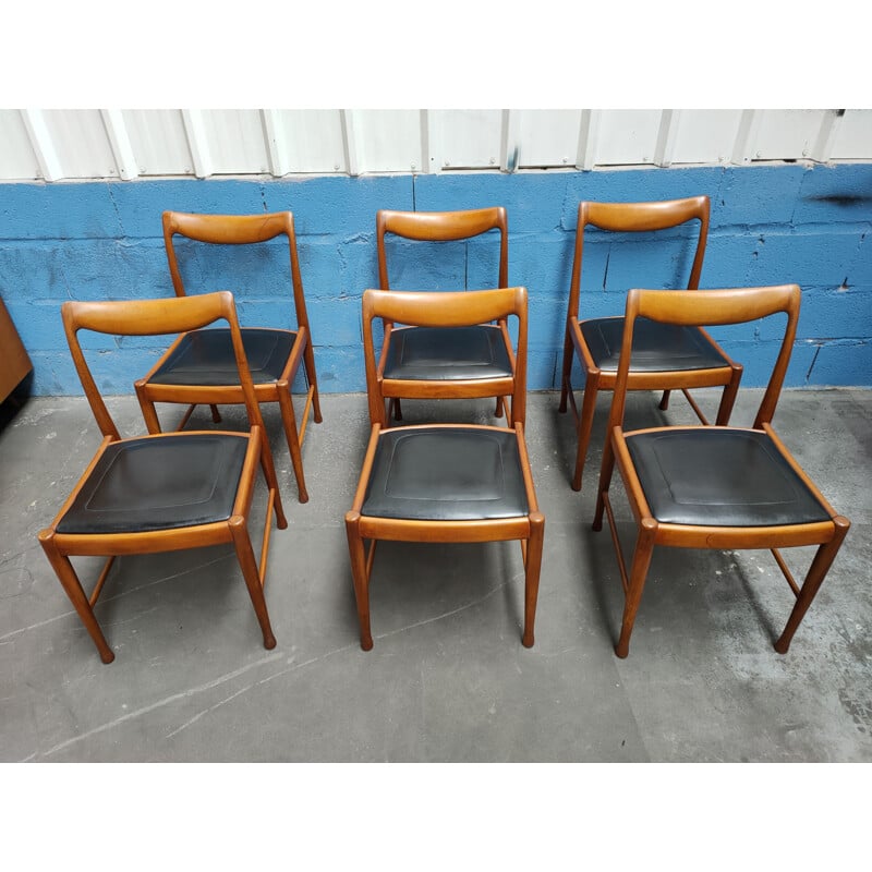 6 chaises vintage Jacques hauville 1960