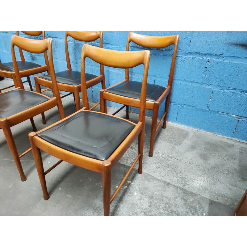 6 vintage chairs Jacques hauville 1960