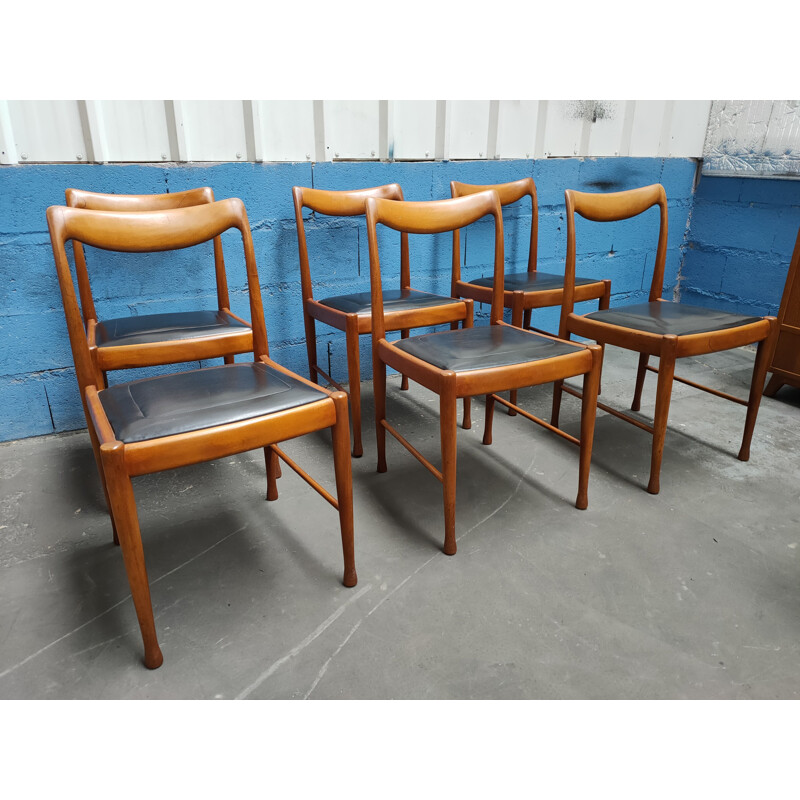 6 chaises vintage Jacques hauville 1960