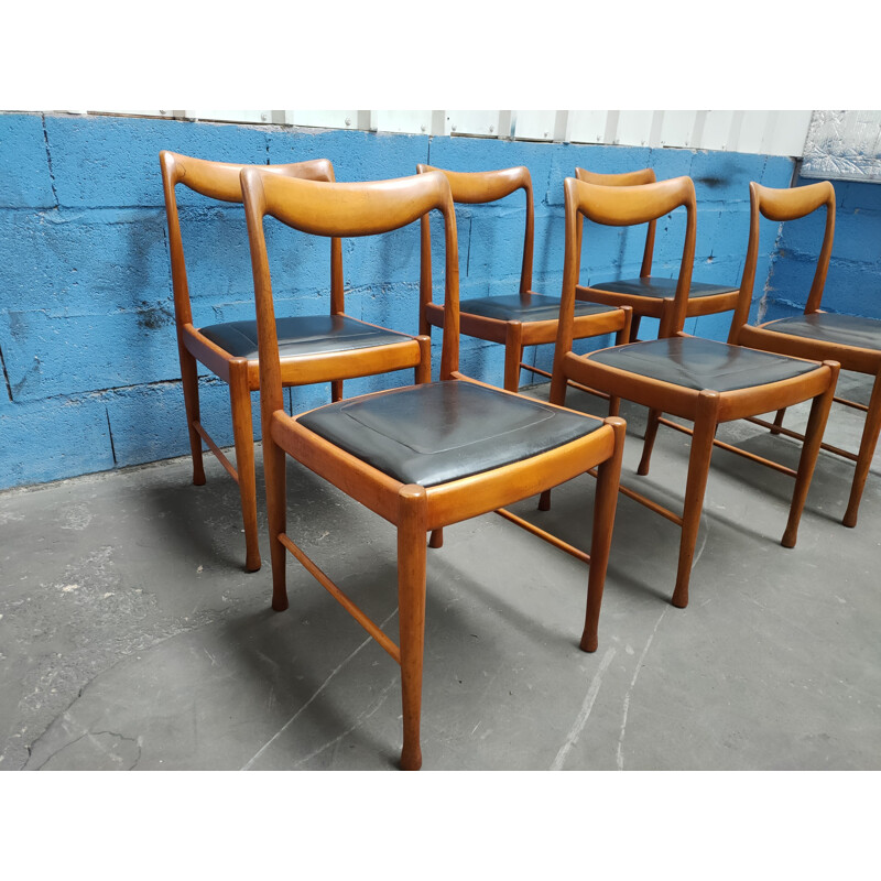 6 vintage chairs Jacques hauville 1960