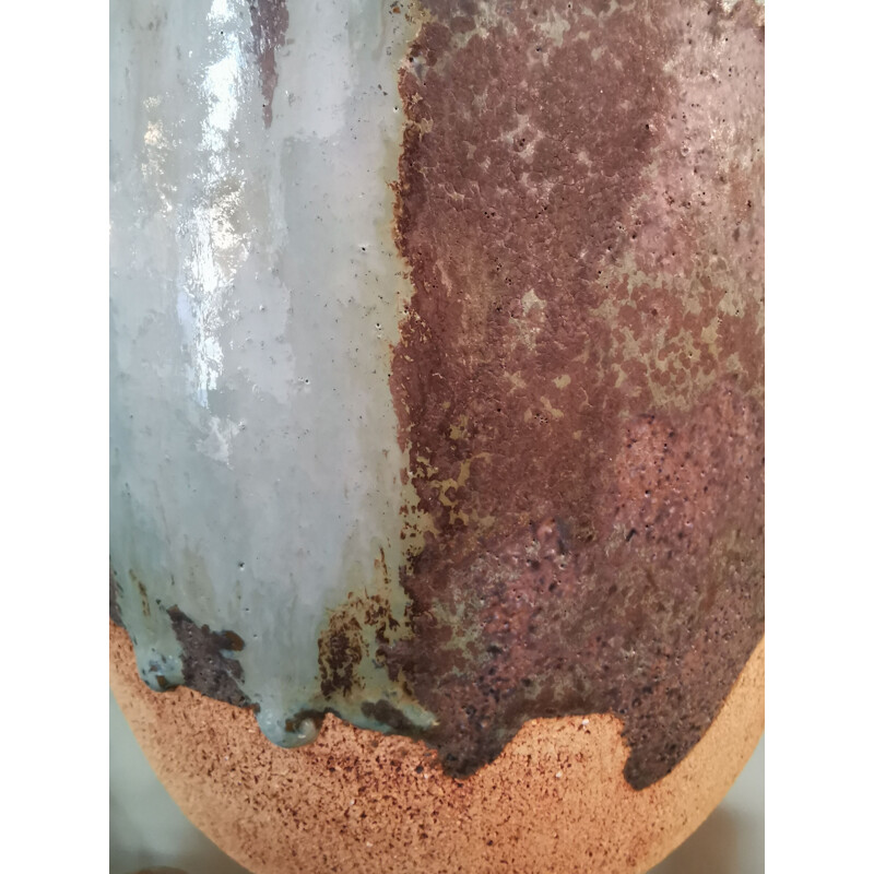 Vintage Merche vase in terra cotta with ceramic glaze