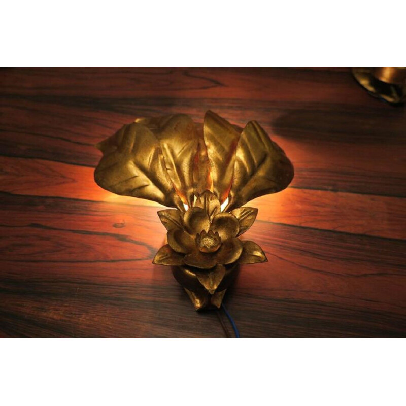 Set of 4 Mid Century Hans Kögl Gilt Tole Wall Lights 1970s